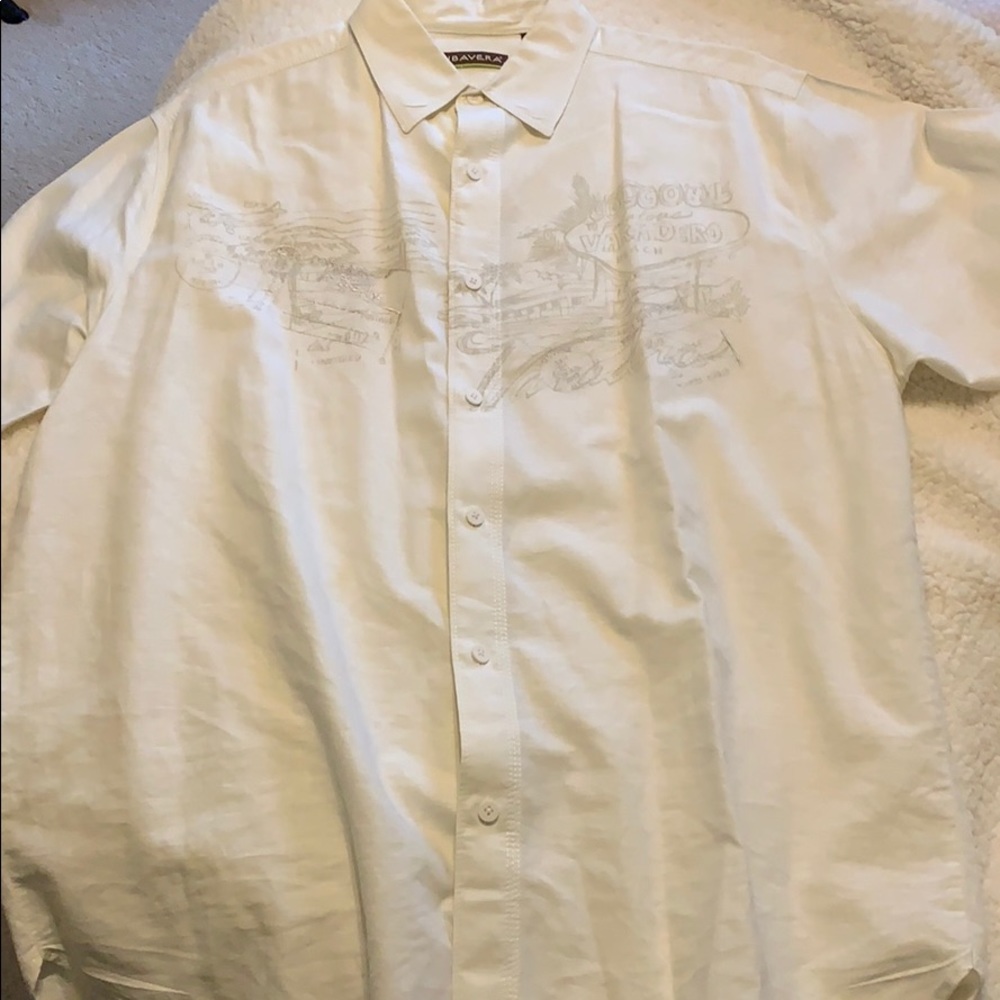 White tropical Polo